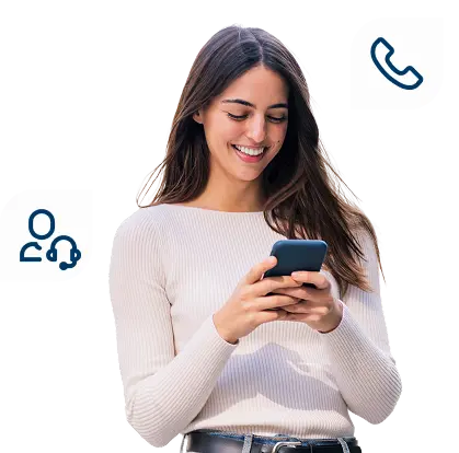 info-contacto mujer en su celular